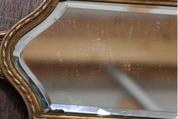 アンティーク雑貨　フランスアンティーク　繊細な縁取りが施されたハンドミラー(手鏡)