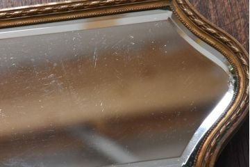 アンティーク雑貨　フランスアンティーク　繊細な縁取りが施されたハンドミラー(手鏡)