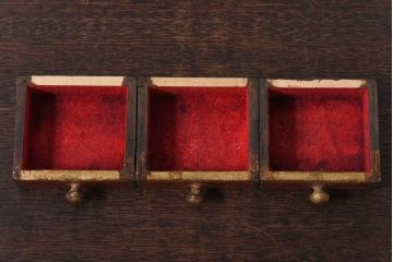 ビンテージ家具　イタリア　ヴィンテージ　フローレンタイン　青い薔薇の絵が目を惹く小さな引き出し(小物入れ、小物収納)