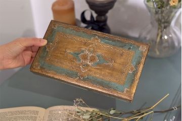 アンティーク雑貨　イタリアアンティーク　フローレンタイン　薄型の小物入れ(アクセサリーケース、小箱)
