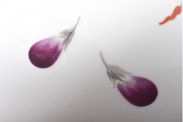 ノリタケ(日陶・則武)　茄子と唐辛子が愛らしい急須(茶器)