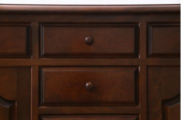 中古美品　松本民芸家具　細部まで意匠が施されたG型ドレッサー(サイドボード、収納棚)(定価約33万円)
