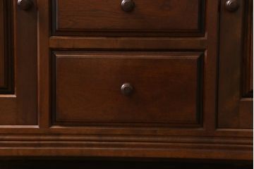 中古美品　松本民芸家具　細部まで意匠が施されたG型ドレッサー(サイドボード、収納棚)(定価約33万円)