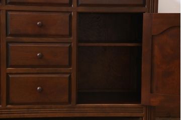 中古美品　松本民芸家具　細部まで意匠が施されたG型ドレッサー(サイドボード、収納棚)(定価約33万円)