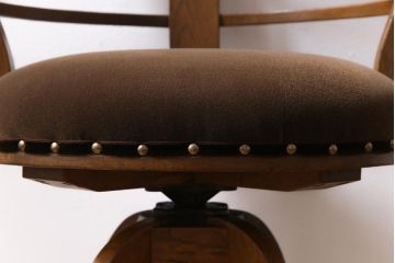 レトロ家具　昭和レトロ　ナラ材　温もり溢れるドクターチェア(回転椅子、ワークチェア)