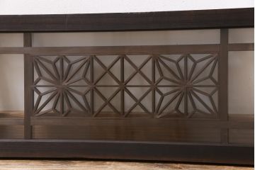 アンティーク雑貨 昭和初期 組子入り 角麻 モダンなガラス欄間(明かり取り、明り取り)(1)