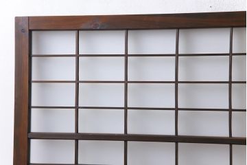 和製アンティーク　すりガラス入り　リメイク　古い建具を使った和モダンな雰囲気漂う衝立(パーテーション、つい立、仕切り戸)(R-032722)