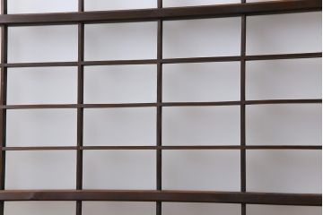 和製アンティーク　すりガラス入り　リメイク　古い建具を使った和モダンな雰囲気漂う衝立(パーテーション、つい立、仕切り戸)(R-032722)