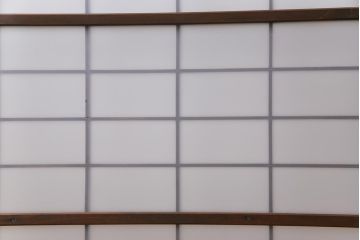 和製アンティーク　すりガラス入り　リメイク　古い建具を使った和モダンな雰囲気漂う衝立(パーテーション、つい立、仕切り戸)(R-032722)