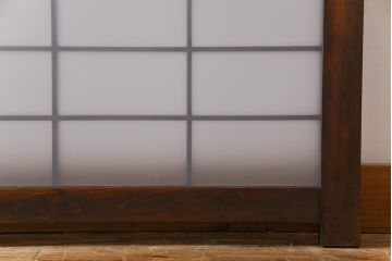 和製アンティーク　すりガラス入り　リメイク　古い建具を使った和モダンな雰囲気漂う衝立(パーテーション、つい立、仕切り戸)(R-032722)