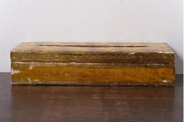 アンティーク雑貨　アンティーク　イタリア伝統工芸　フローレンタイン　エキゾチックな装飾が目を引くティッシュボックス(ティッシュケース、木箱)