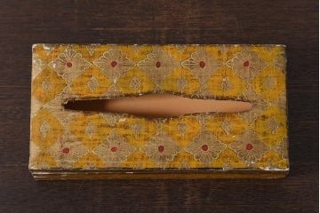 アンティーク雑貨　アンティーク　イタリア伝統工芸　フローレンタイン　エキゾチックな装飾が目を引くティッシュボックス(ティッシュケース、木箱)
