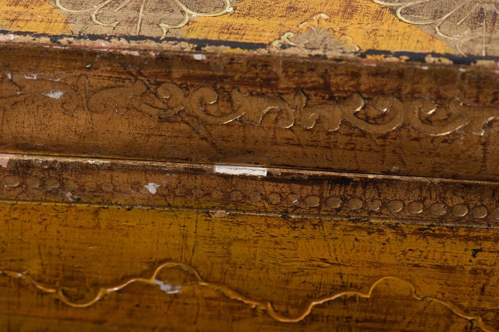 アンティーク雑貨　アンティーク　イタリア伝統工芸　フローレンタイン　エキゾチックな装飾が目を引くティッシュボックス(ティッシュケース、木箱)