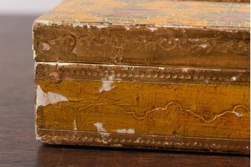 アンティーク雑貨　アンティーク　イタリア伝統工芸　フローレンタイン　エキゾチックな装飾が目を引くティッシュボックス(ティッシュケース、木箱)