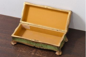 アンティーク雑貨　イタリアアンティーク　伝統工芸品　フローレンタイン　優美でエレガントな雰囲気漂う小箱(小物収納)