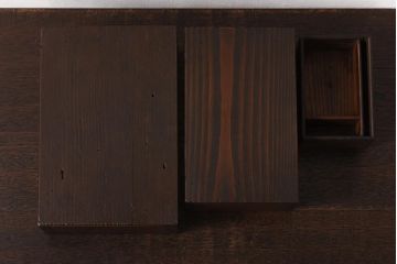 アンティーク雑貨　昭和初期　小物収納に便利な味わいのある木箱3個セット(小箱、印箱)