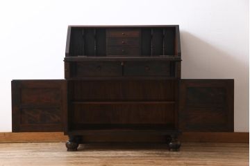 ビンテージ　松本民芸家具　ボールフットのライティングビューロー(簿記机、在宅ワーク、在宅用デスク)