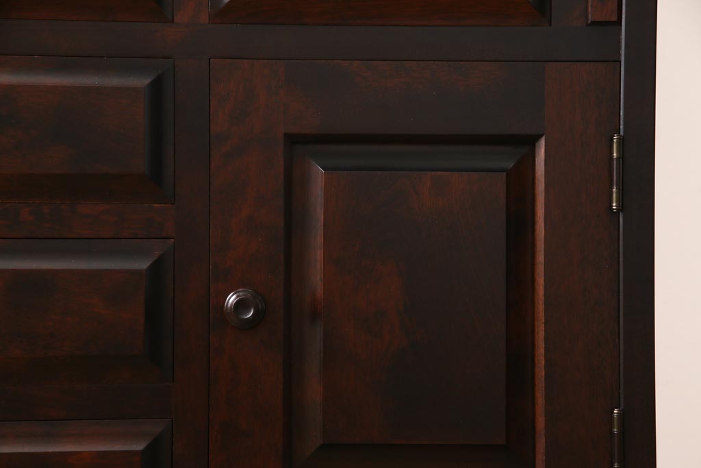 中古美品　北海道民芸家具　上質な作りが魅力のライティングビューロー(机、引き出し)(定価約34万円)