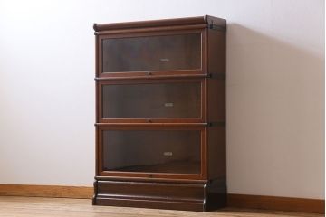 アンティーク家具　イギリスアンティーク　オーク材　グローブヴェルニッケ社製　シンプルかつ上品な佇まいが魅力のスタッキングブックケース(収納棚、食器棚、本箱)