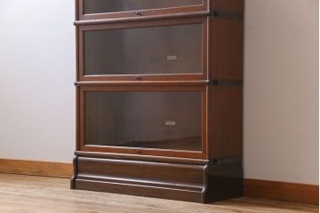 アンティーク家具　イギリスアンティーク　オーク材　グローブヴェルニッケ社製　シンプルかつ上品な佇まいが魅力のスタッキングブックケース(収納棚、食器棚、本箱)