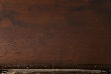 ヴィンテージ家具　フランスビンテージ　楡(ニレ)材　華やかなレリーフが目を引くペイントテーブル(ダイニングテーブル)