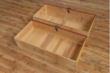 アンティーク家具　和製アンティーク　前面ヒノキ材　無骨な風合いが魅力の会津箪笥(箪笥ローボード、衣装箪笥)