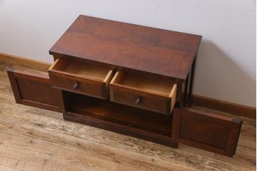中古美品　松本民芸家具　なめらかな質感のサイドキャビネット(サイドボード、収納棚、チェスト)(1)