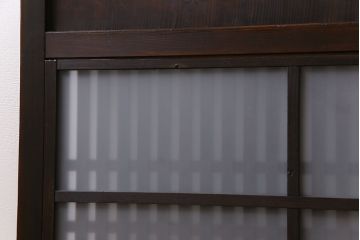 和製アンティーク　明治大正期　すりガラス入り　古い建具を使った風情あふれるリメイク衝立(パーテーション)