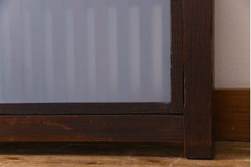 和製アンティーク　明治大正期　すりガラス入り　古い建具を使った風情あふれるリメイク衝立(パーテーション)