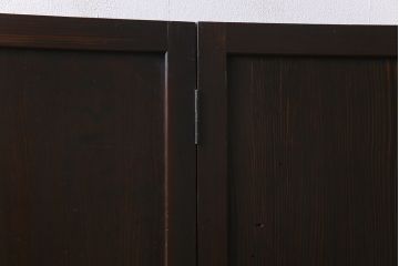 和製アンティーク　明治大正期　すりガラス入り　古い建具を使った風情あふれるリメイク衝立(パーテーション)