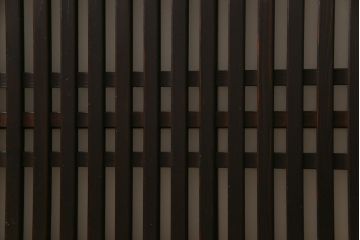 和製アンティーク　明治大正期　すりガラス入り　古い建具を使った風情あふれるリメイク衝立(パーテーション)
