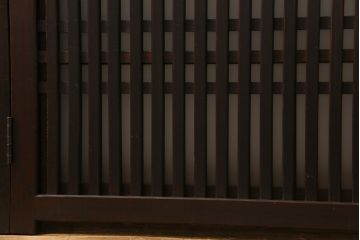 和製アンティーク　明治大正期　すりガラス入り　古い建具を使った風情あふれるリメイク衝立(パーテーション)