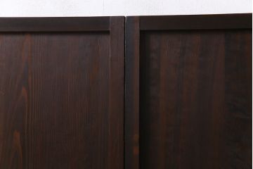 和製アンティーク　明治大正期　すりガラス入り　古い建具を使った風情あふれるリメイク衝立(パーテーション)