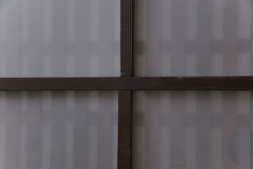 和製アンティーク　明治大正期　すりガラス入り　古い建具を使った風情あふれるリメイク衝立(パーテーション)