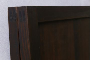 和製アンティーク　明治大正期　すりガラス入り　古い建具を使った風情あふれるリメイク衝立(パーテーション)