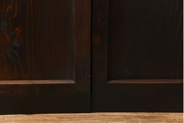 和製アンティーク　味わい深い風合いが魅力の障子帯戸2枚セット(格子戸、板戸、引き戸、建具)