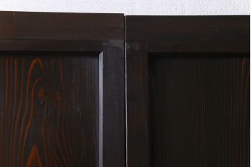 和製アンティーク　味わい深い風合いが魅力の障子帯戸2枚セット(格子戸、板戸、引き戸、建具)