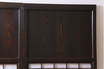 和製アンティーク　味わい深い風合いが魅力の障子帯戸2枚セット(格子戸、板戸、引き戸、建具)