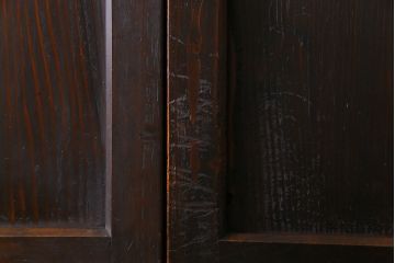 和製アンティーク　味わい深い風合いが魅力の障子帯戸2枚セット(格子戸、板戸、引き戸、建具)