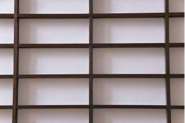 和製アンティーク　味わい深い風合いが魅力の障子帯戸2枚セット(格子戸、板戸、引き戸、建具)
