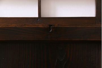 和製アンティーク　味わい深い風合いが魅力の障子帯戸2枚セット(格子戸、板戸、引き戸、建具)