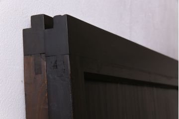 和製アンティーク　味わい深い風合いが魅力の障子帯戸2枚セット(格子戸、板戸、引き戸、建具)