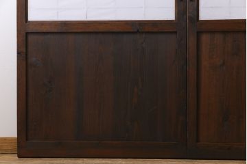 和製アンティーク　味わい深い風合いが魅力の障子帯戸2枚セット(格子戸、板戸、引き戸、建具)