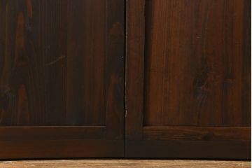 和製アンティーク　味わい深い風合いが魅力の障子帯戸2枚セット(格子戸、板戸、引き戸、建具)