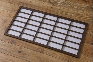 和製アンティーク　味わい深い風合いが魅力の障子帯戸2枚セット(格子戸、板戸、引き戸、建具)