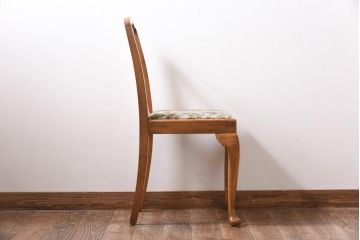 ヴィンテージ家具　フランスビンテージ　ガブリオールレッグ　ゴブラン織り　ビーチ材製ダイニングチェア(椅子)