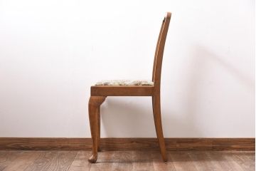 ヴィンテージ家具　フランスビンテージ　ガブリオールレッグ　ゴブラン織り　ビーチ材製ダイニングチェア(椅子)