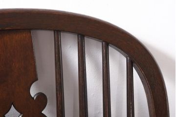 中古美品　松本民芸家具　44A型　リボンバックのシルエットが目を引くウィンザーチェア(アームチェア、板座チェア、ウインザーチェア)
