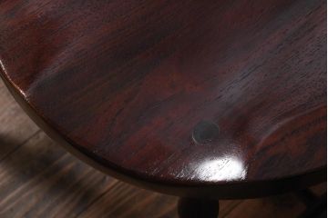 中古　九州民芸家具　ケヤキ材　漆塗り　こだわりを感じるウィンザーチェア(ワークチェア、アームチェア、ウインザーチェア)(1)