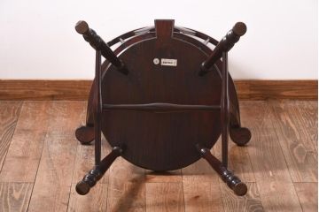 中古　九州民芸家具　こだわりを感じるシルエットのウィンザーチェア(ワークチェア、アームチェア、ウインザーチェア)(2)